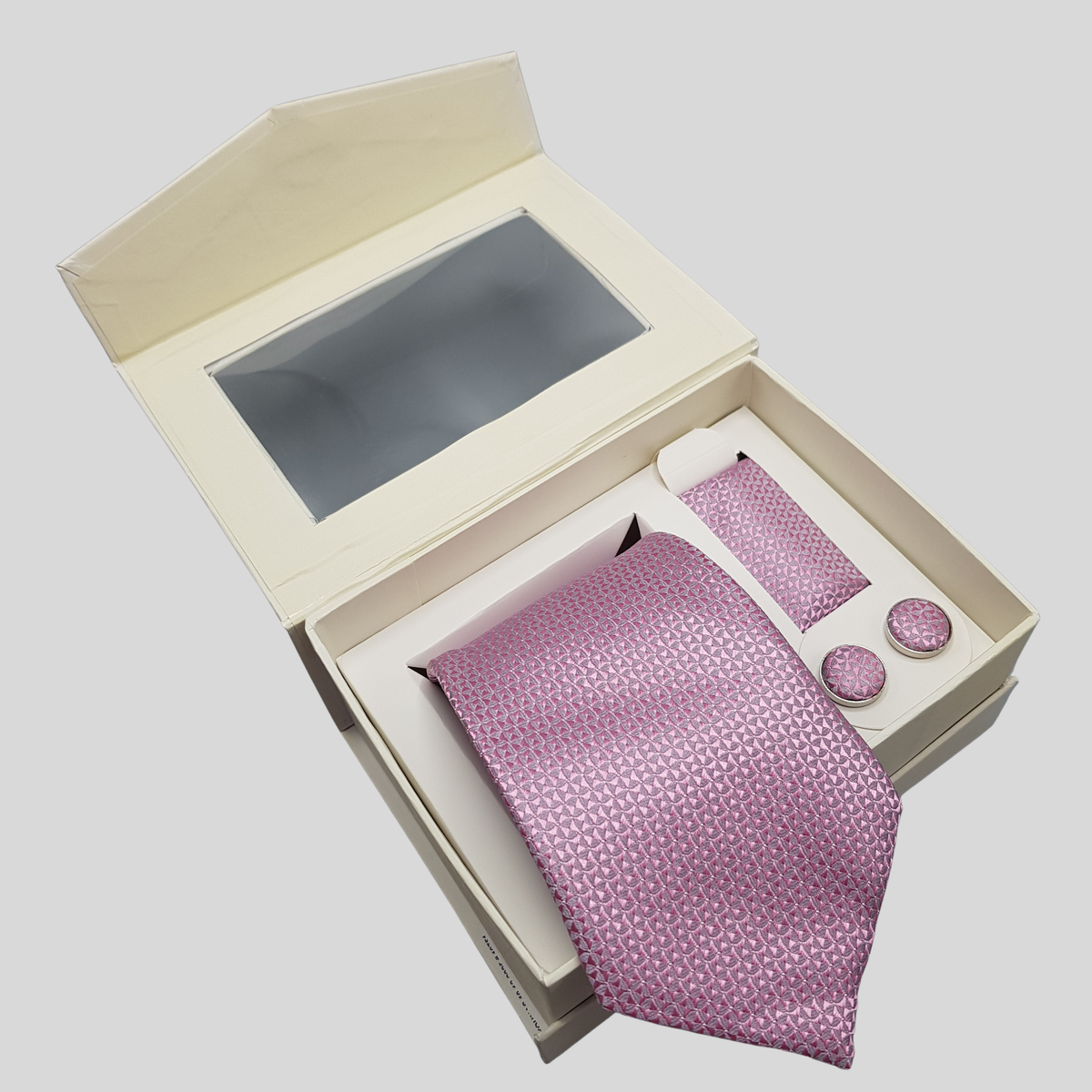 Pink Textured Tie Gift Set