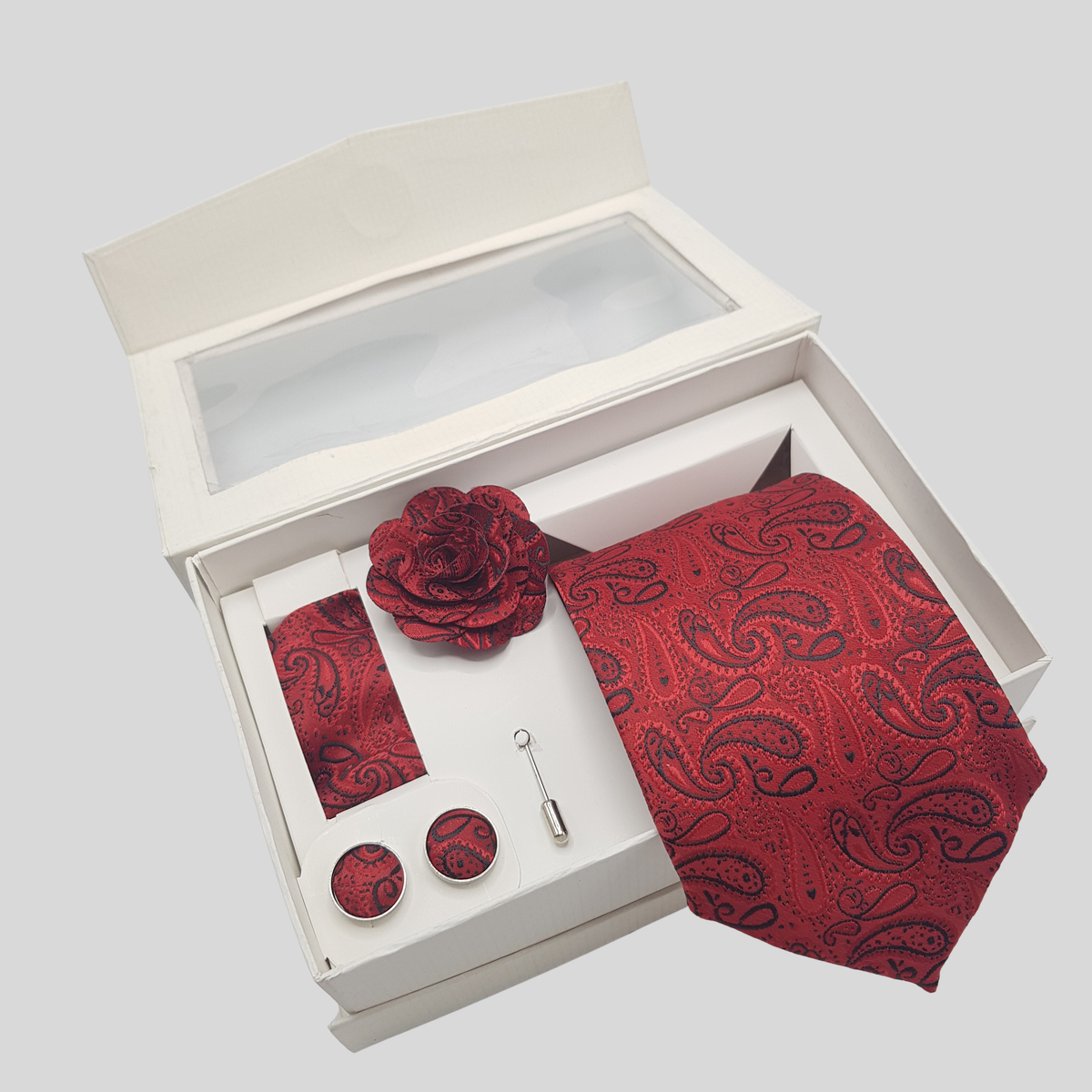 Detailed Paisley Tie Set