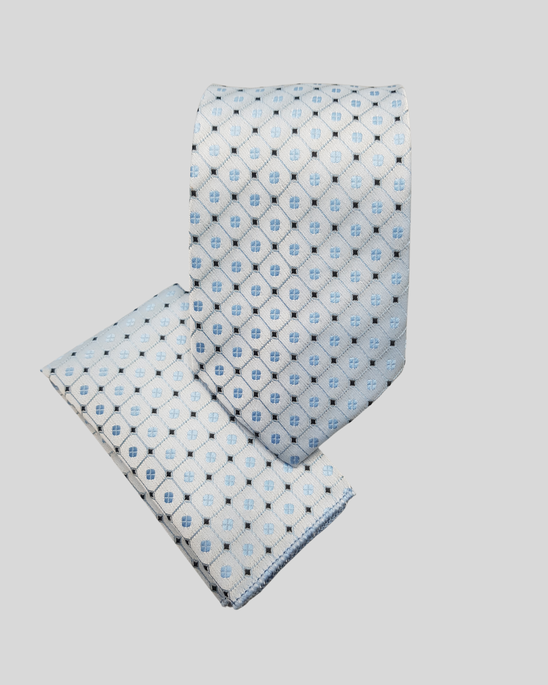 Blue Lattice Pattern Neck Tie