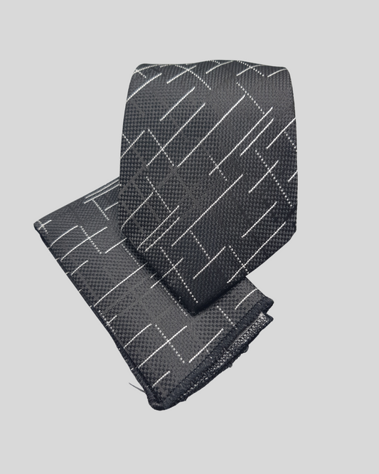 Black And White Geometric Necktie