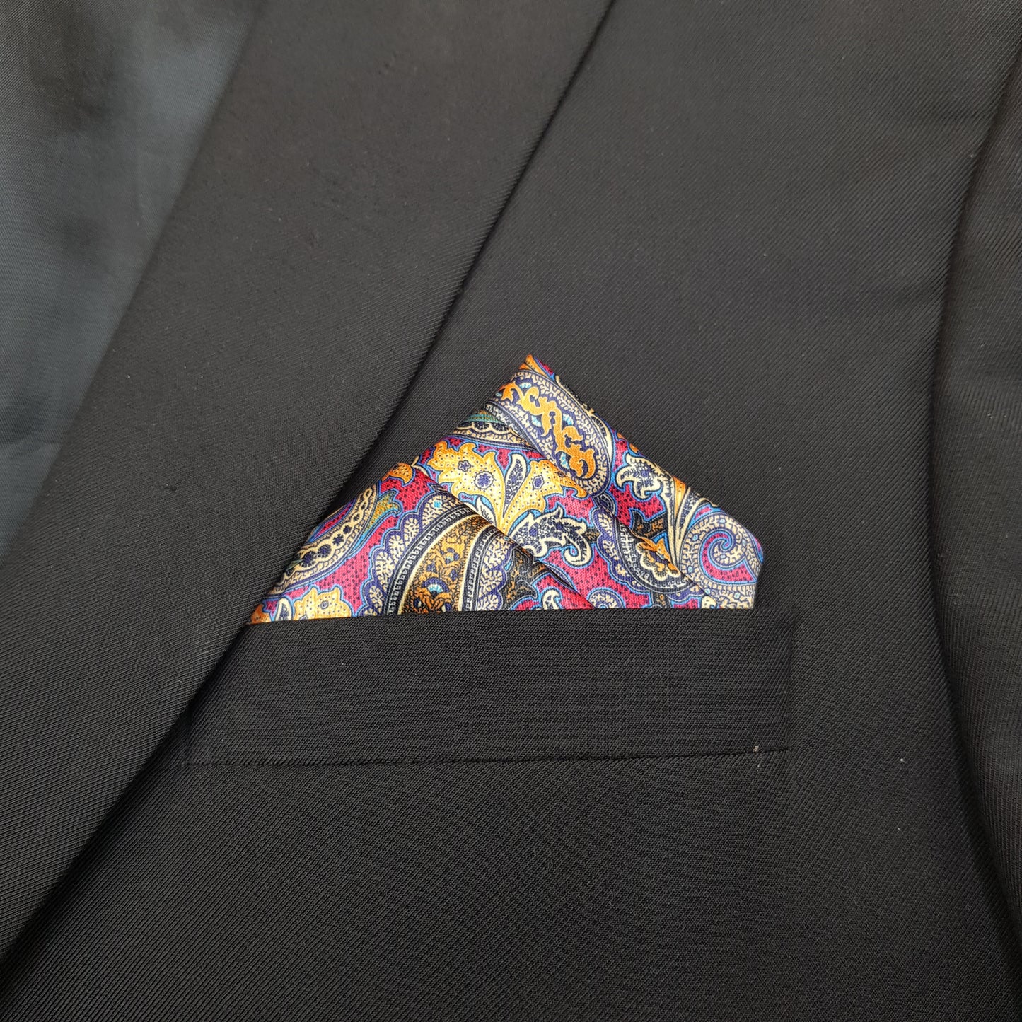 Colorful Paisley Silk Pocket Square