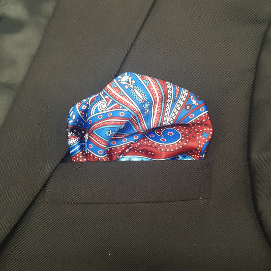 Crimson Paisley Pocket Square