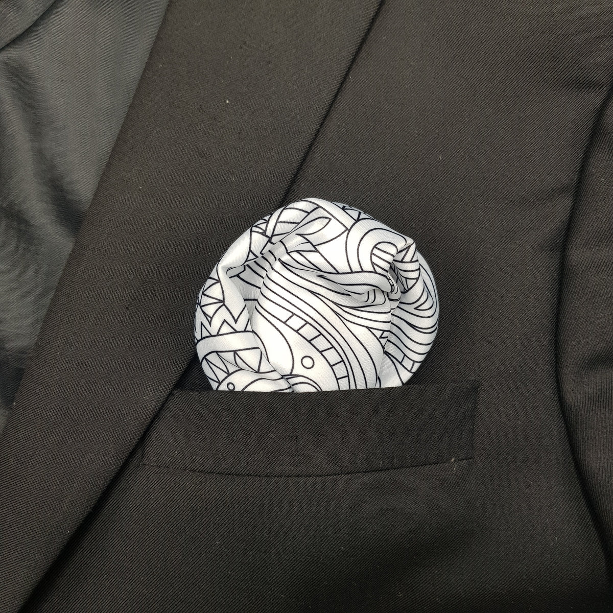 White Paisley Pocket Square