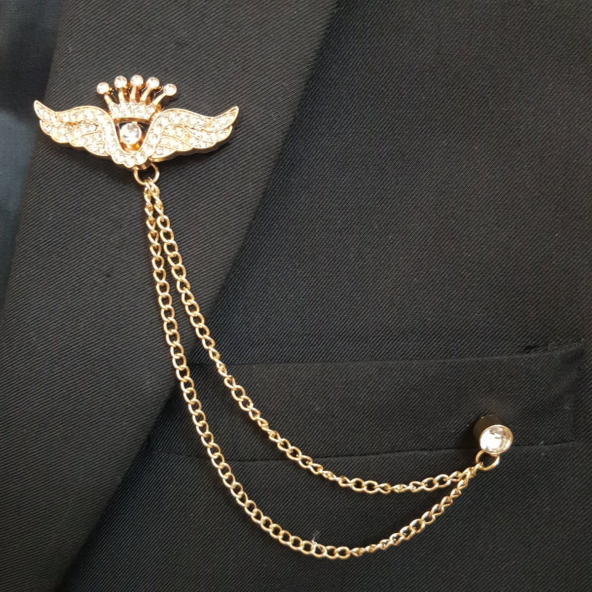 Angel Wings Crown Brooch