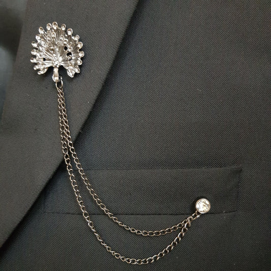 Peacock Chain Brooch