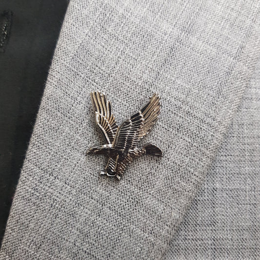 Gun Metal Soaring Eagle Lapel Pin
