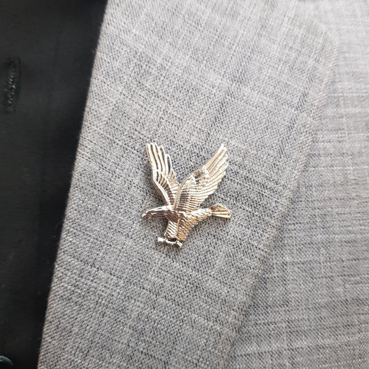 Silver Soaring Eagle Lapel Pin