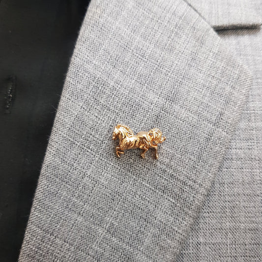 Golden Majestic Horse Lapel Pin