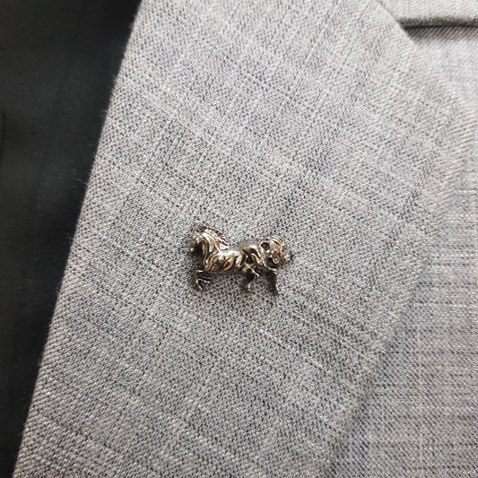 Gun Metal Majestic Horse Lapel Pin