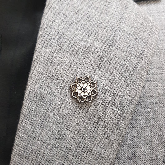 Silver Flower Lapel Pin