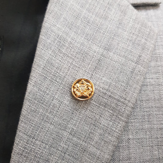 Golden Noble Crest Lapel Pin
