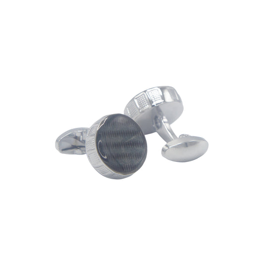 Square Shape Silver Crystal Stones Cufflinks