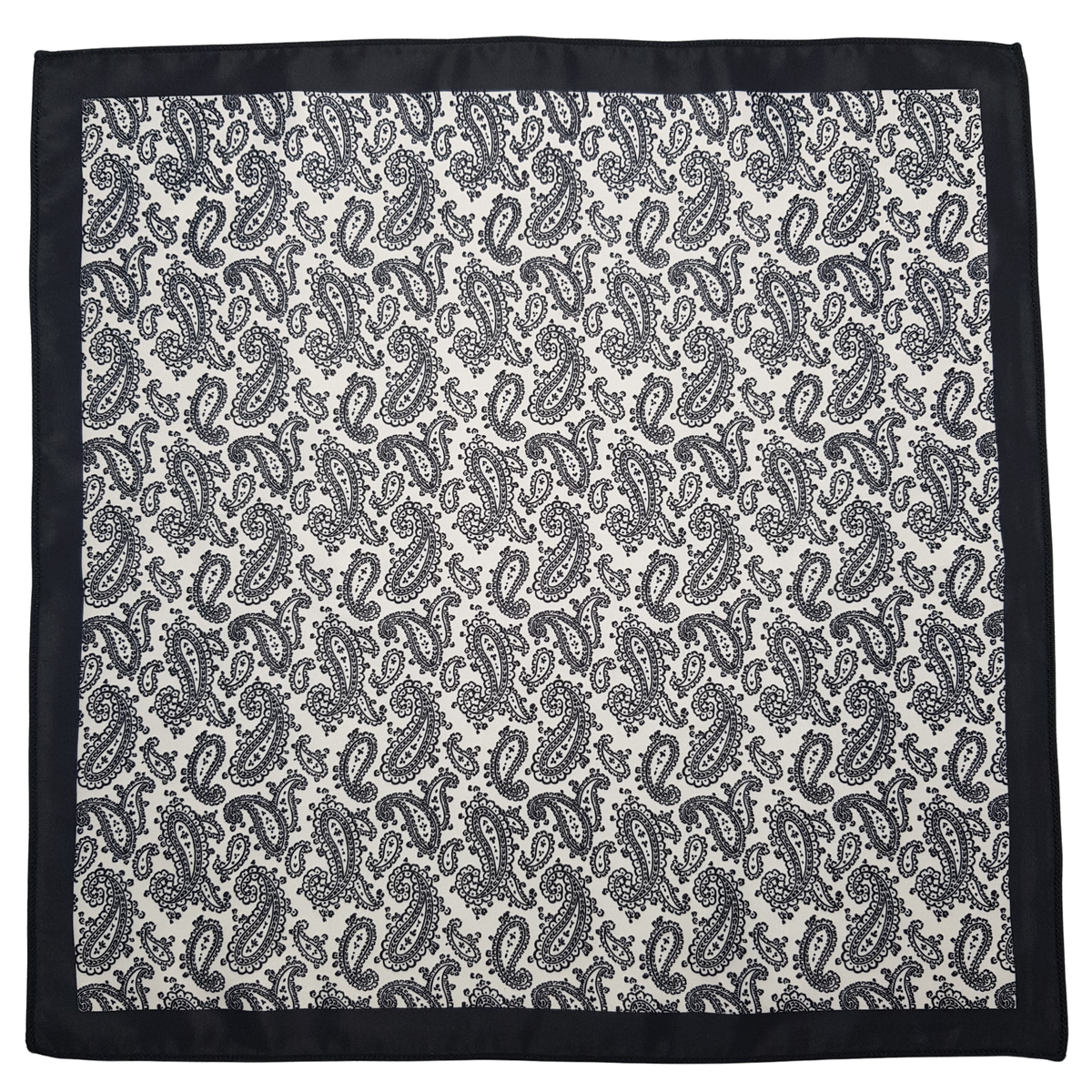 Black and White Paisley Pocket Square