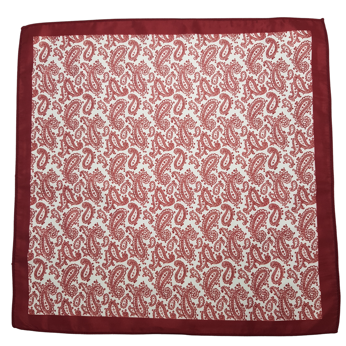 Red and White Paisley Pocket Square