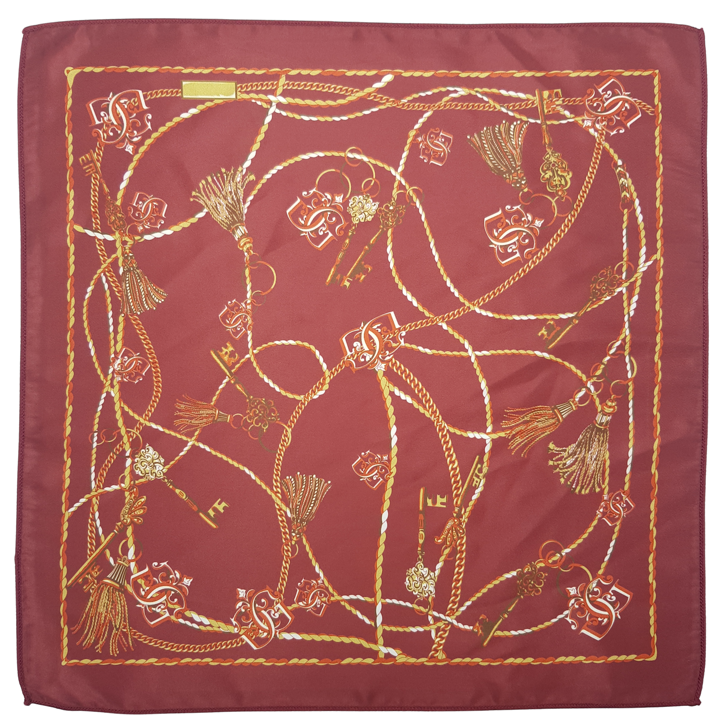 Red Equestrian Chain Pocket Square