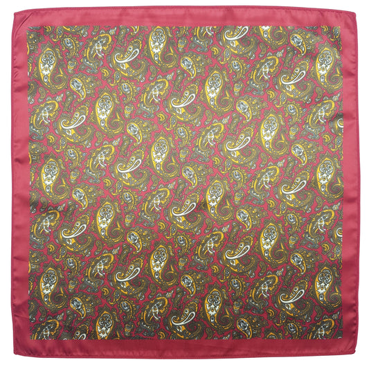 Red Paisley Pocket Square