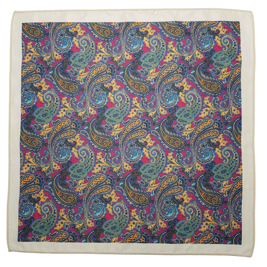 Colorful Paisley Silk Pocket Square