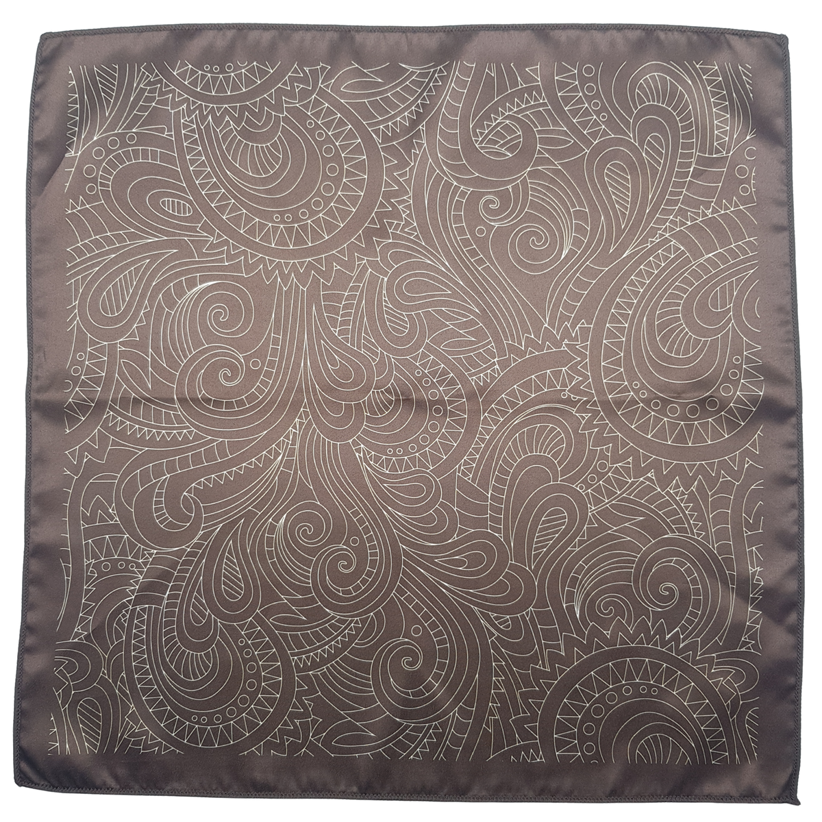 Brown Paisley Pocket Square