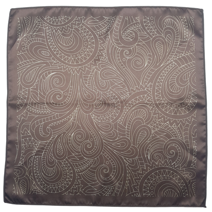 Brown Paisley Pocket Square