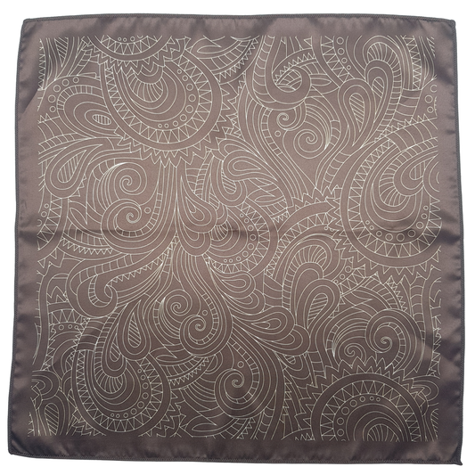 Brown Paisley Pocket Square