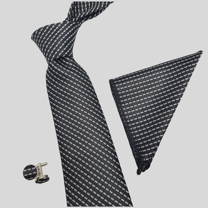 Graphite Weave Tie Set