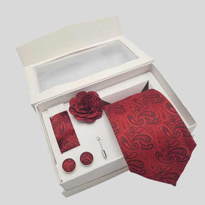 Detailed Paisley Tie Set