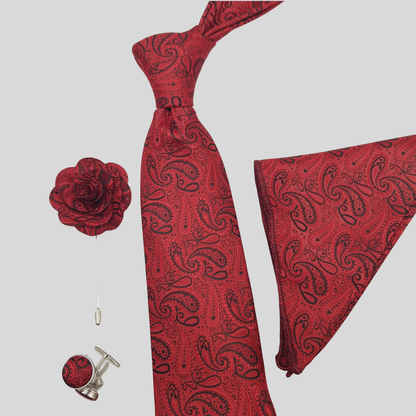 Detailed Paisley Tie Set