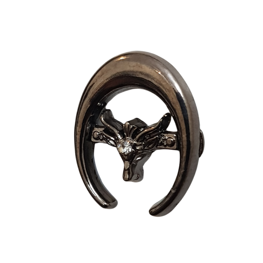 Gun Metal Markhor Crest Lapel Pin