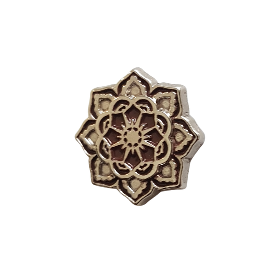 Gun Metal Flower Lapel Pin