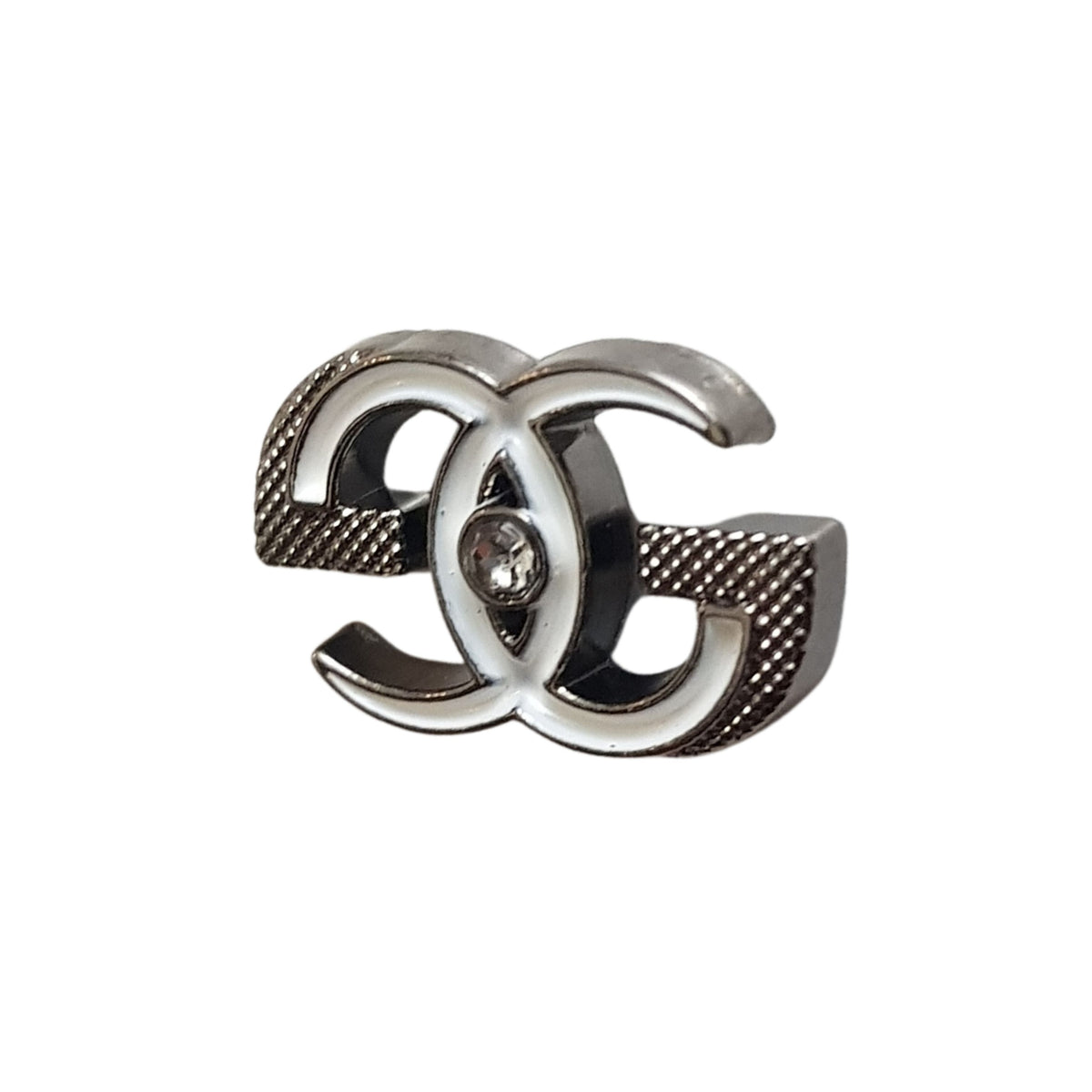Silver Interlock Crest Lapel Pin