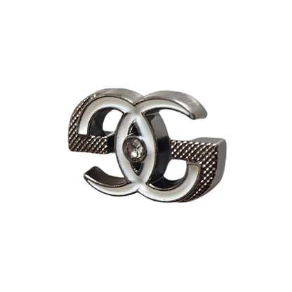 Silver Interlock Crest Lapel Pin