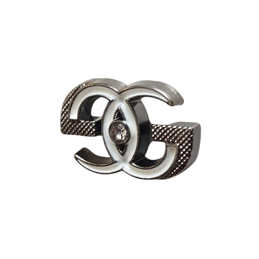 Silver Interlock Crest Lapel Pin