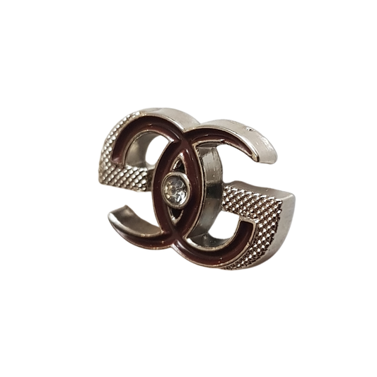 Gun Metal Interlock Crest Lapel Pin