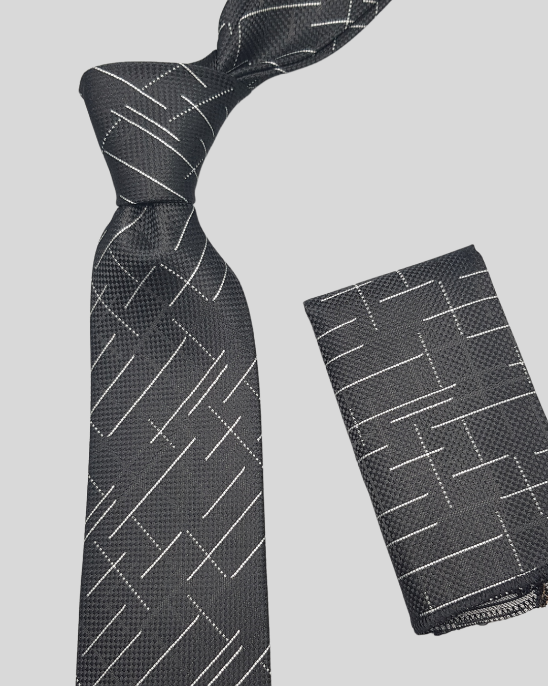 Black And White Geometric Necktie