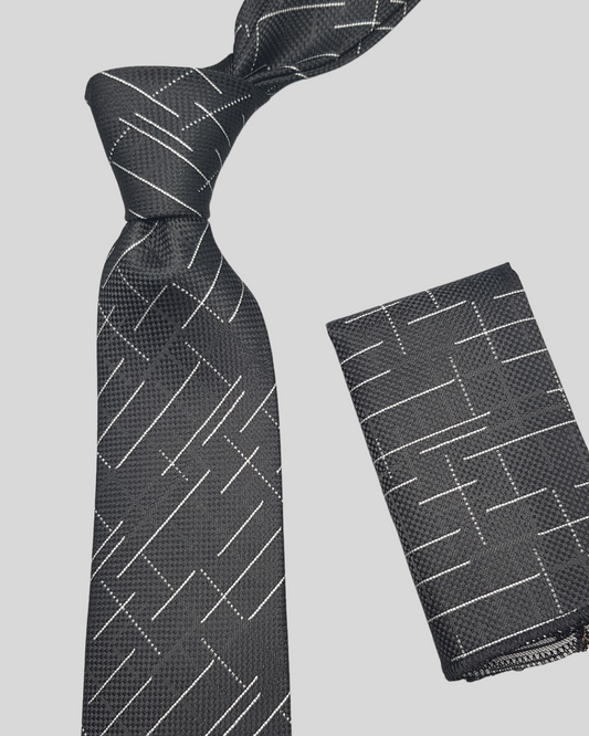 Black And White Geometric Necktie