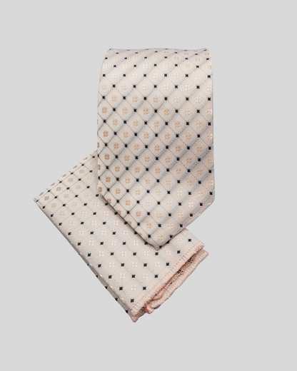 Champagne Lattice Pattern Neck Tie