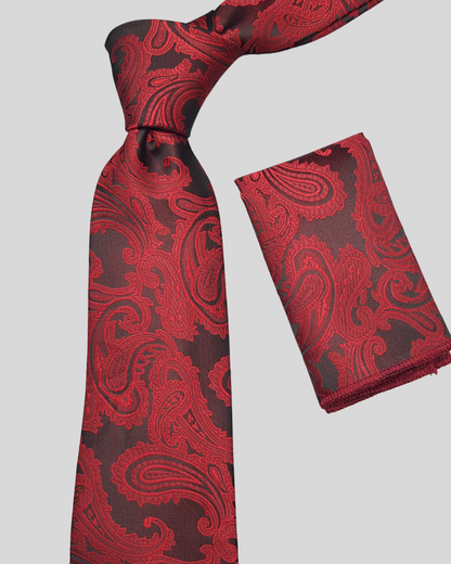 Red Textured Weave Neck Tie