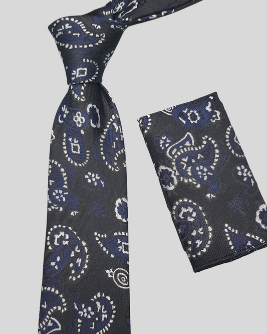 Premium Black Paisley Neck Tie
