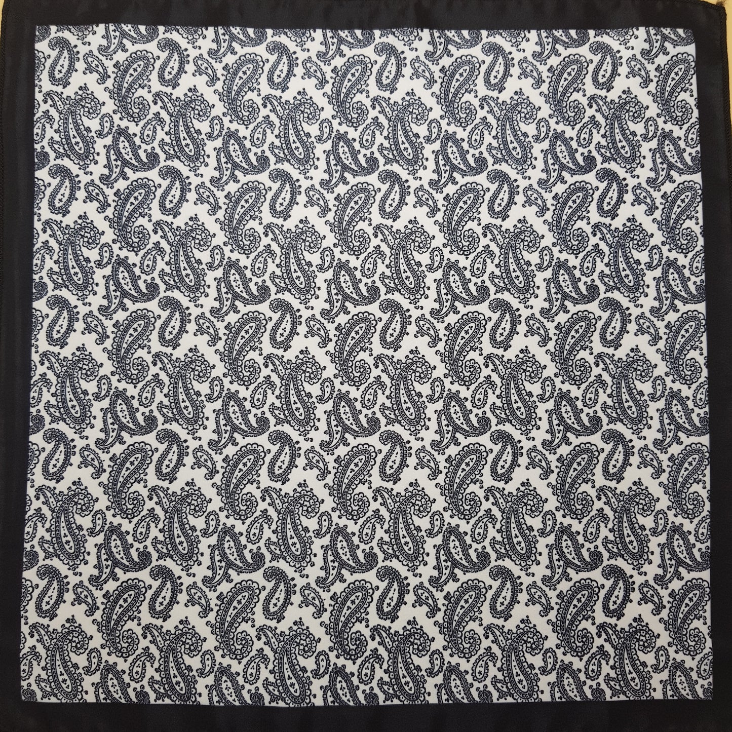 Black and White Paisley Pocket Square