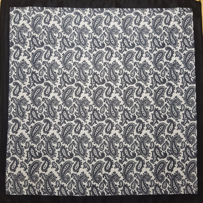 Black and White Paisley Pocket Square