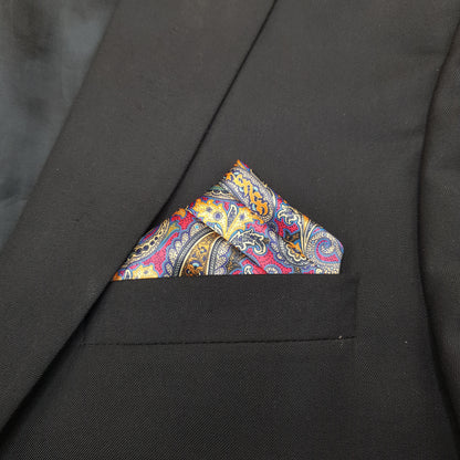 Colorful Paisley Silk Pocket Square