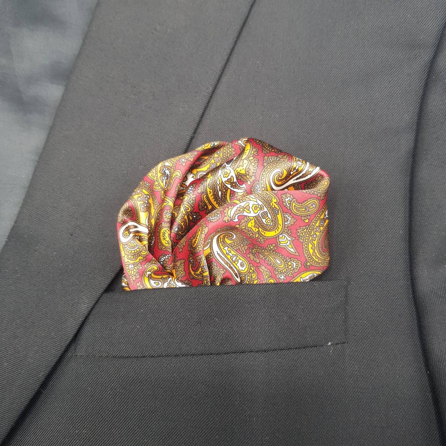 Red Paisley Pocket Square