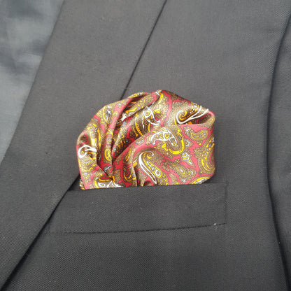 Red Paisley Pocket Square
