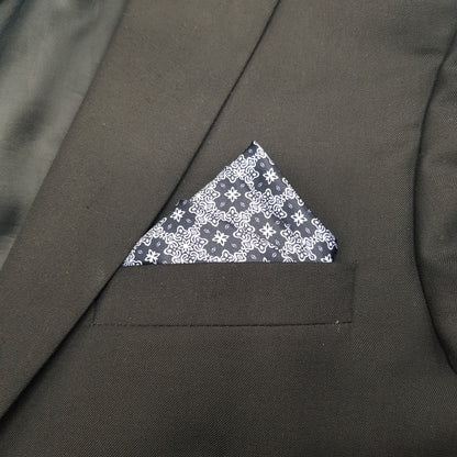 Black Square Linked Pocket Square