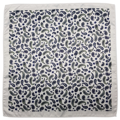 Beige Paisley Print Silk Pocket Squares