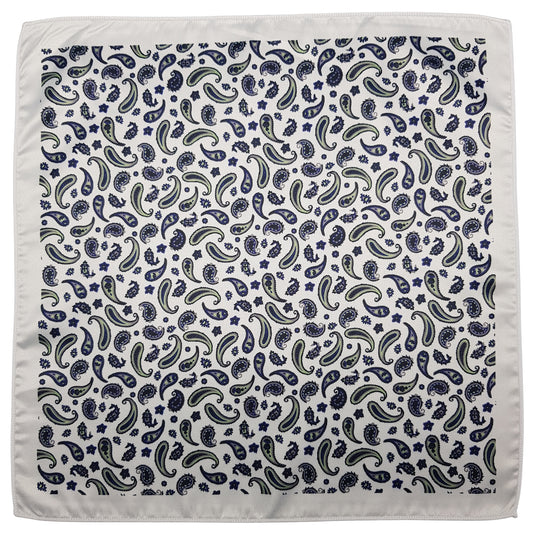 Beige Paisley Print Silk Pocket Squares