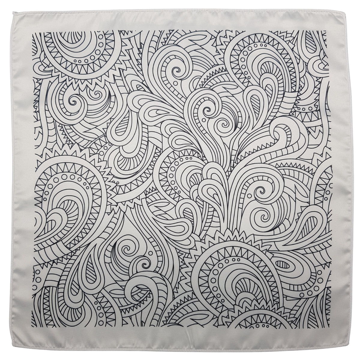 White Paisley Pocket Square