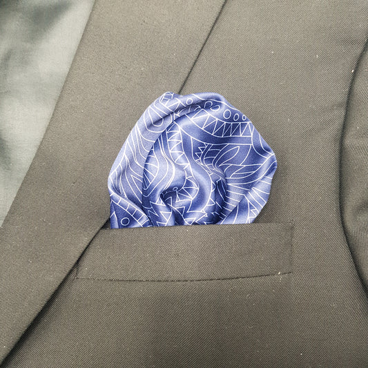 Blue Paisley Pocket Square