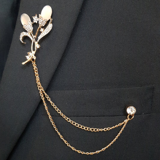 Golden Elegant Bloom Brooch