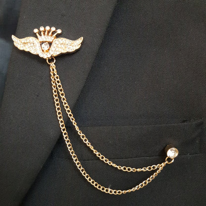 Angel Wings Crown Brooch